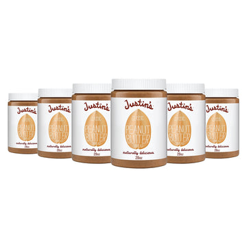 Justin'S Classic Peanut Butter, Only Two Ingredients, Gluten-Free, Non-Gmo, Responsibly Sourced, 28 Ounce Jar (6 Pack)