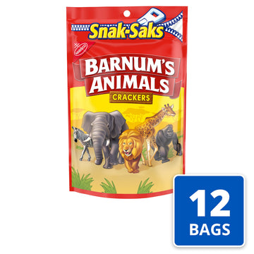 Barnum'S Animal Crackers, Snak-Saks, 12 - 8 Oz Packs