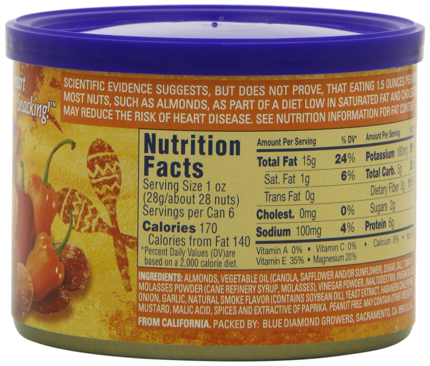 Blue Diamond Almonds Bold Habanero Bbq, 6-Ounce (Pack Of 6)