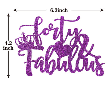 Grehge Purple Glittery Forty & Fabulous