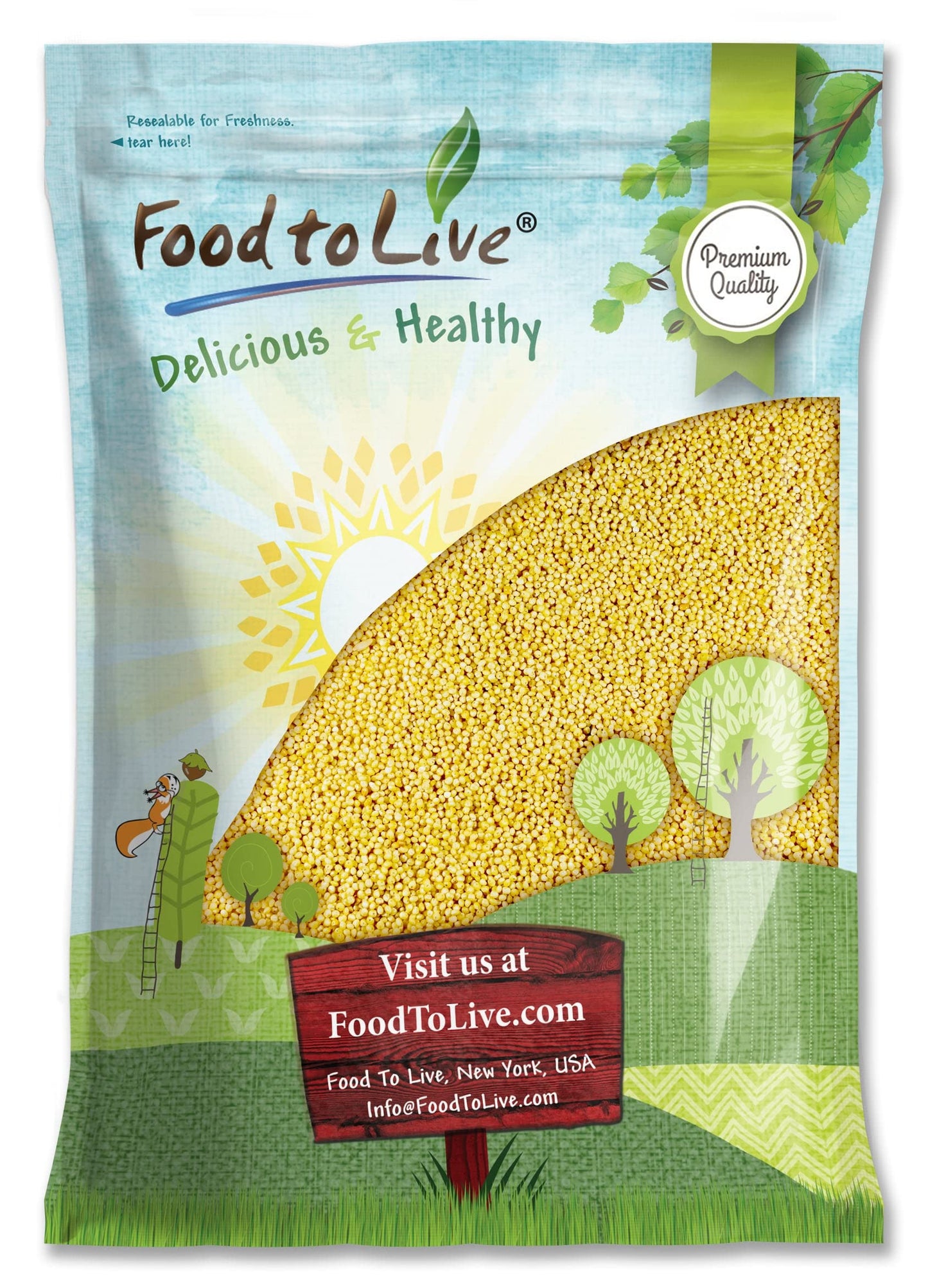 Food to Live Hulled Millet, 9 Pounds - Whole Grain Seeds, Kosher, Raw, Bulk