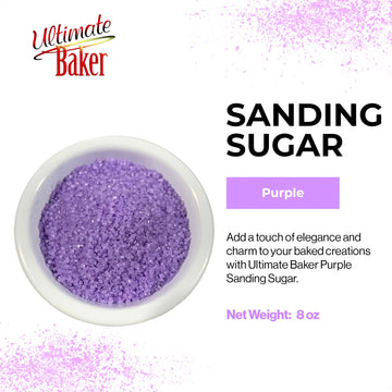 Ultimate Baker - Sanding Sugar, Purple - Vibrant Color Baking & Decorating Sugar With Premium Texture For Desserts & Confections