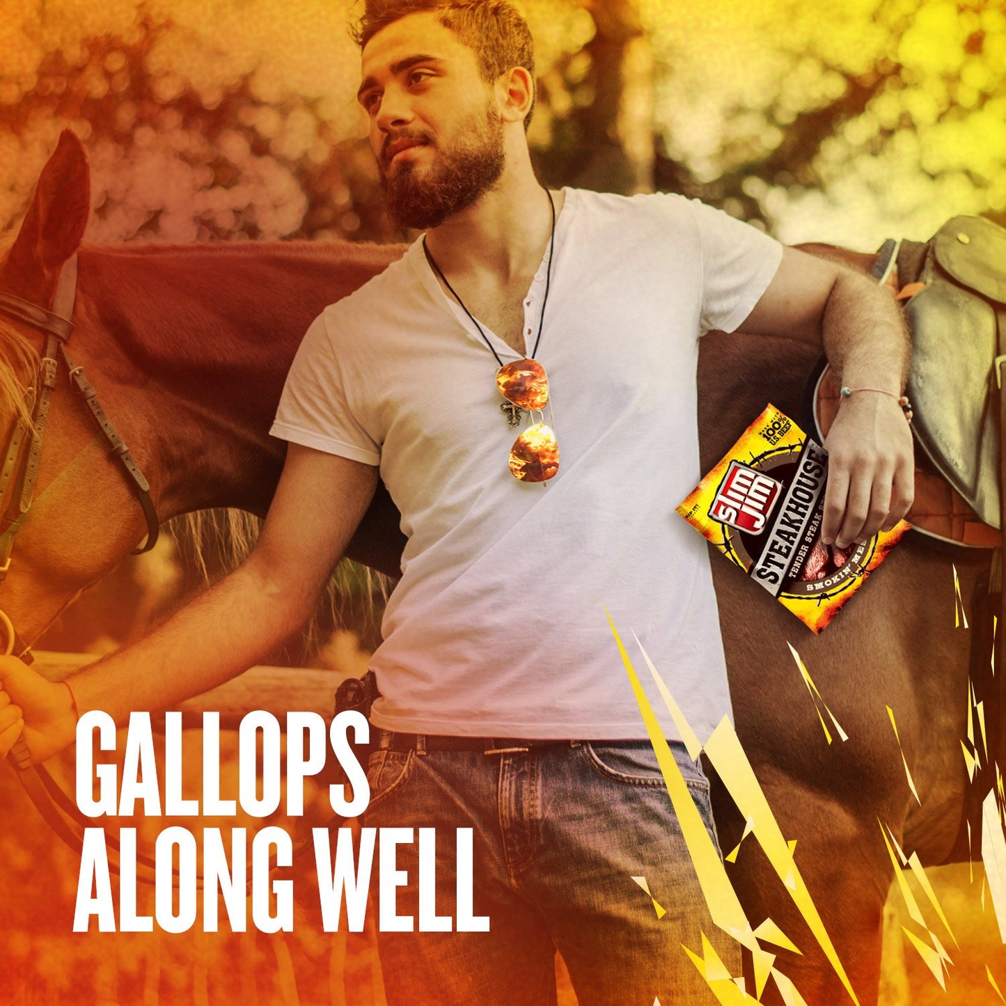 Slim Jim Smoked Steak Strips, Smokin' Mesquite Flavor, 8G Protein Per Serving, Easter Basket Stuffer, 3.15 Oz. (1 Count)