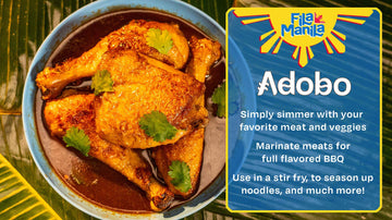 Fila Manila Filipino Adobo - Award Winning Sauce & Marinade - Wheat-Free Tamari Soy Sauce, Garlic, & Onion, 8 Oz Pouch, Mild, Ve
