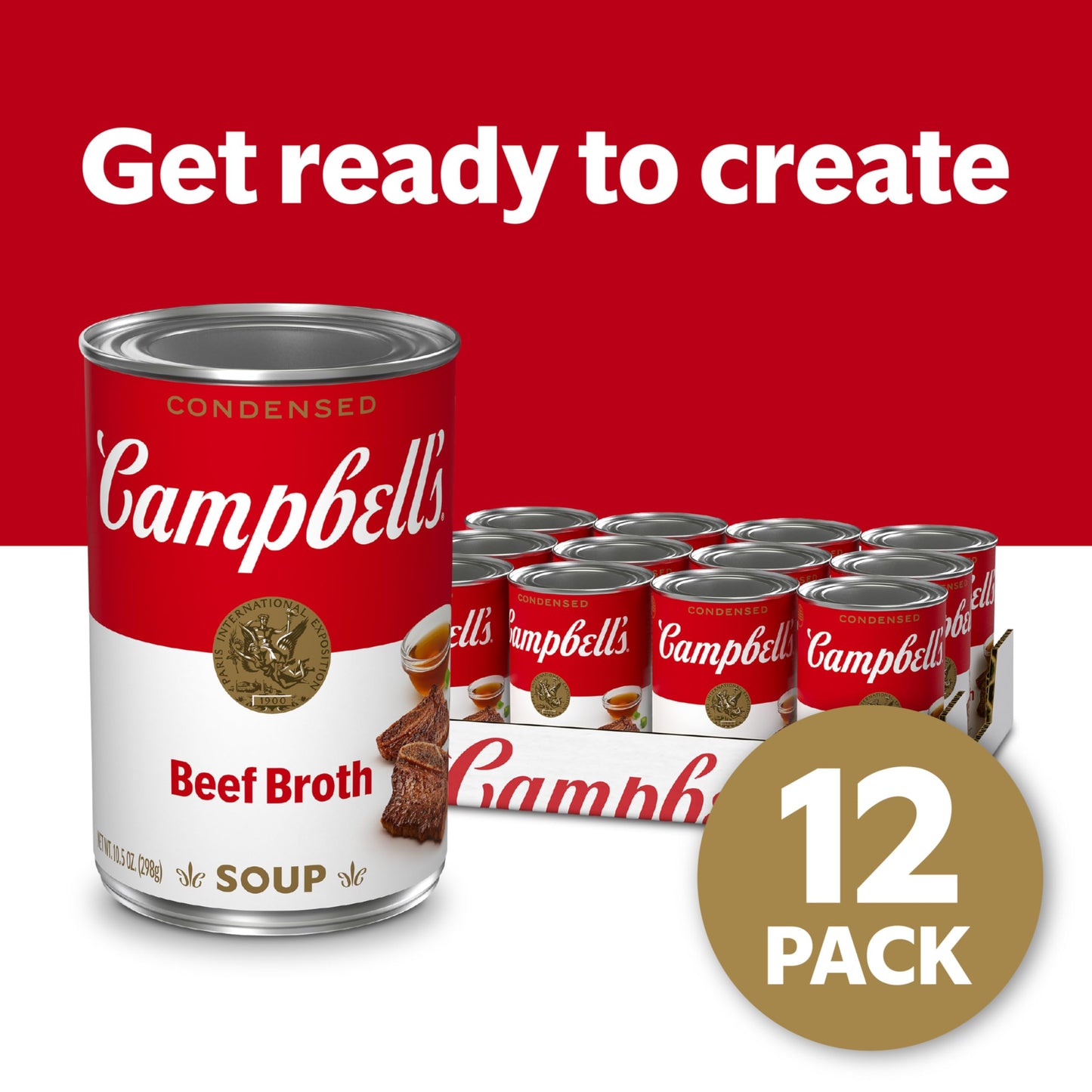 Campbell'S Condensed Beef Broth, 10.5 Ounce Can (Case Of 12)