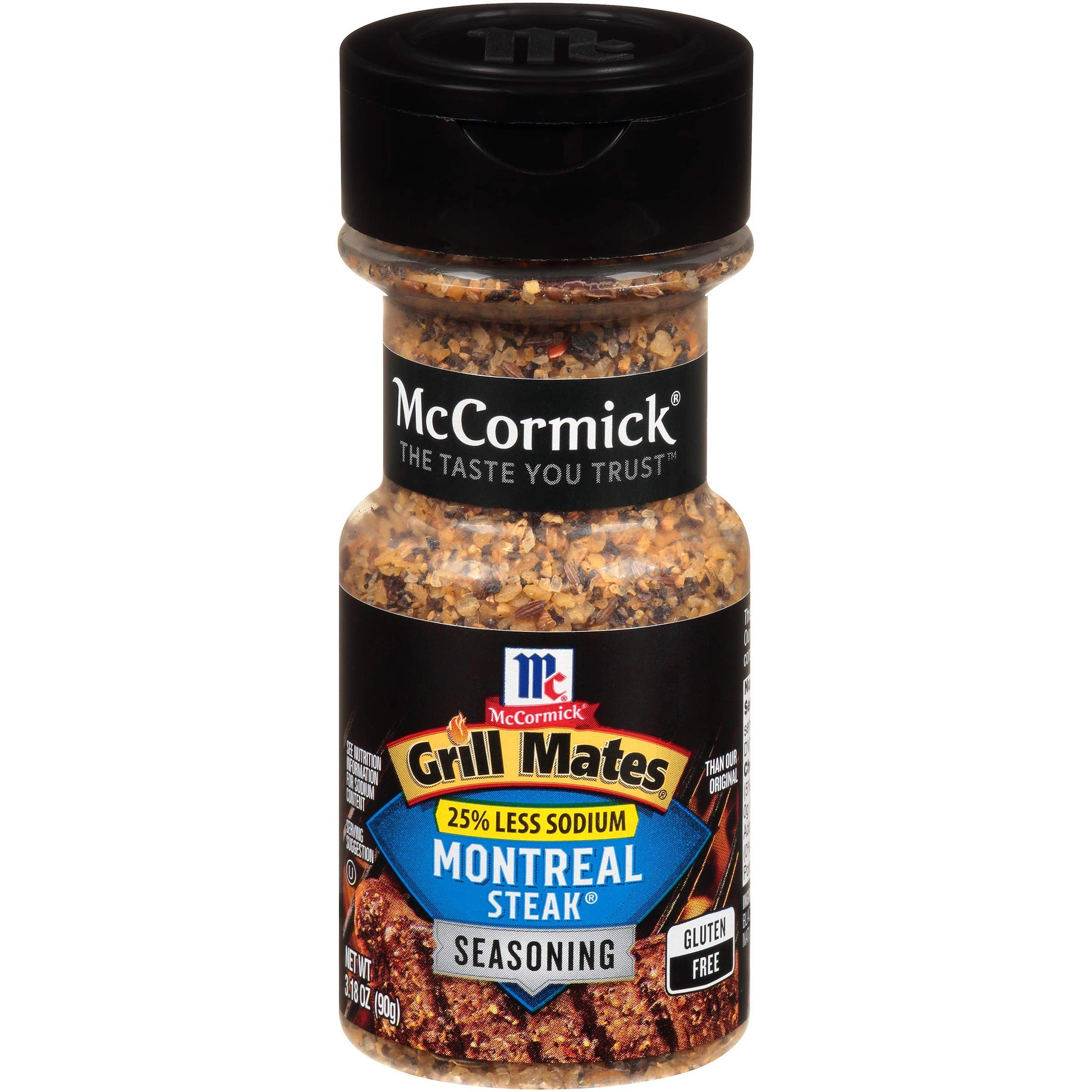 Mccormick Grill Mates 25% Less Sodium Montreal Steak Seasoning, 3.18 Oz (Pack Of 6)