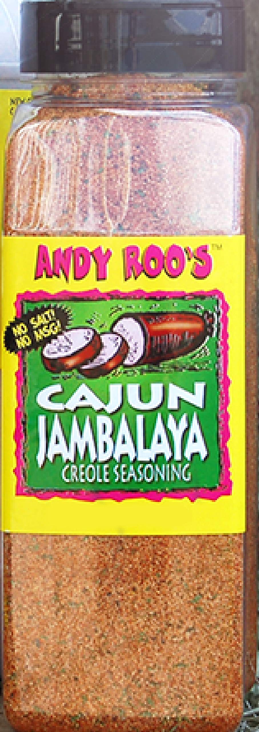 Andy Roo's Cajun Jambalaya Creole Seasoning, 20 Ounce Bulk Shaker (Salt-Free, No MSG Blend)
