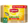 Lipton Organic Tea Bags, Black Tea, Iced Or Hot Tea, Can Support Heart Health, 360 Total Tea Bags (72Ct - Pack Of 5)