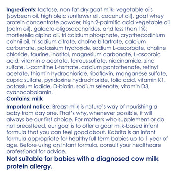 Kabrita Goat Milk-Based Infant Formula Powder With Iron, Dha, Ara & Prebiotics, For Infants 0–12 Months, Non-Gmo, 28 Oz (Pack Of 6)