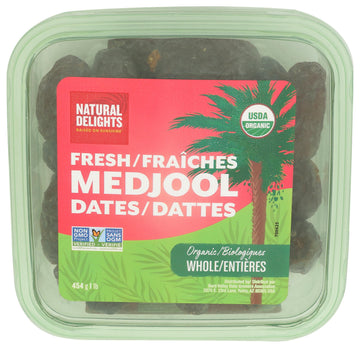 Natural Delights Fresh Medjool Dates (1 lb.) | Great Snacks for Adults and Kids | Non-GMO Verified | Superfood | No Sugar Added