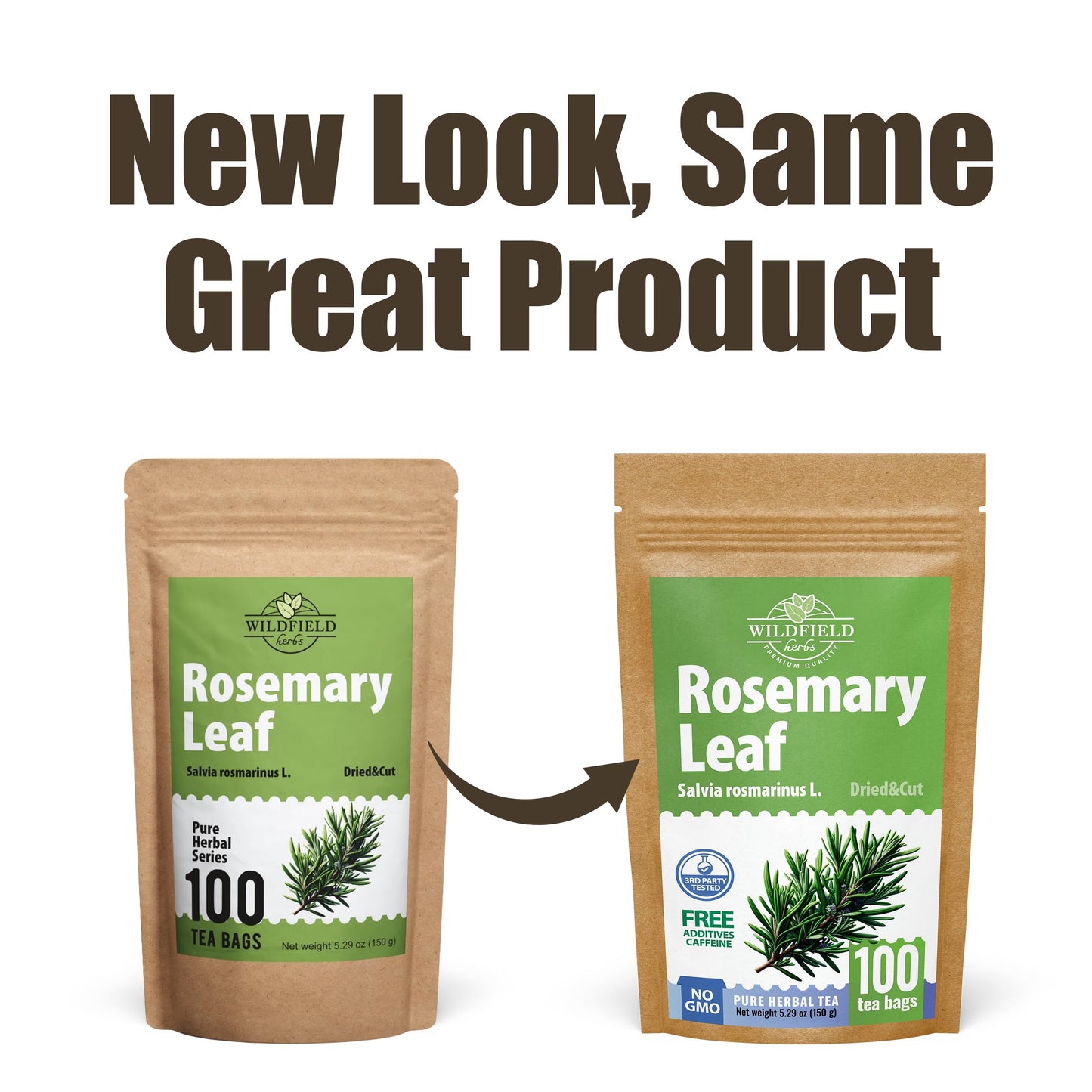 WILDFIELD HERBS Rosemary Tea - Herbal Tea Bags, 100 Count, 1.5g Each