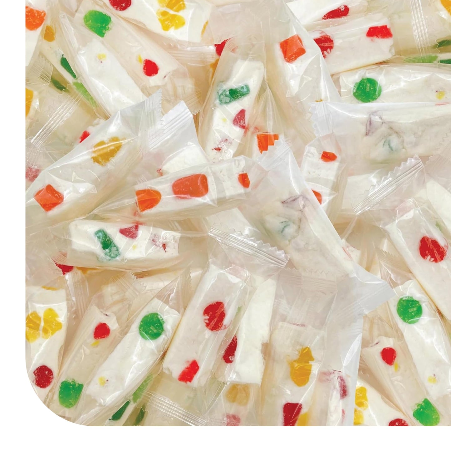 Jujube Nougat - 12 Ounce Pack - 35 Count - Nougat Candy with Fruit Jelly Pieces - Individually Wrapped Chewy Candy for Snacking,