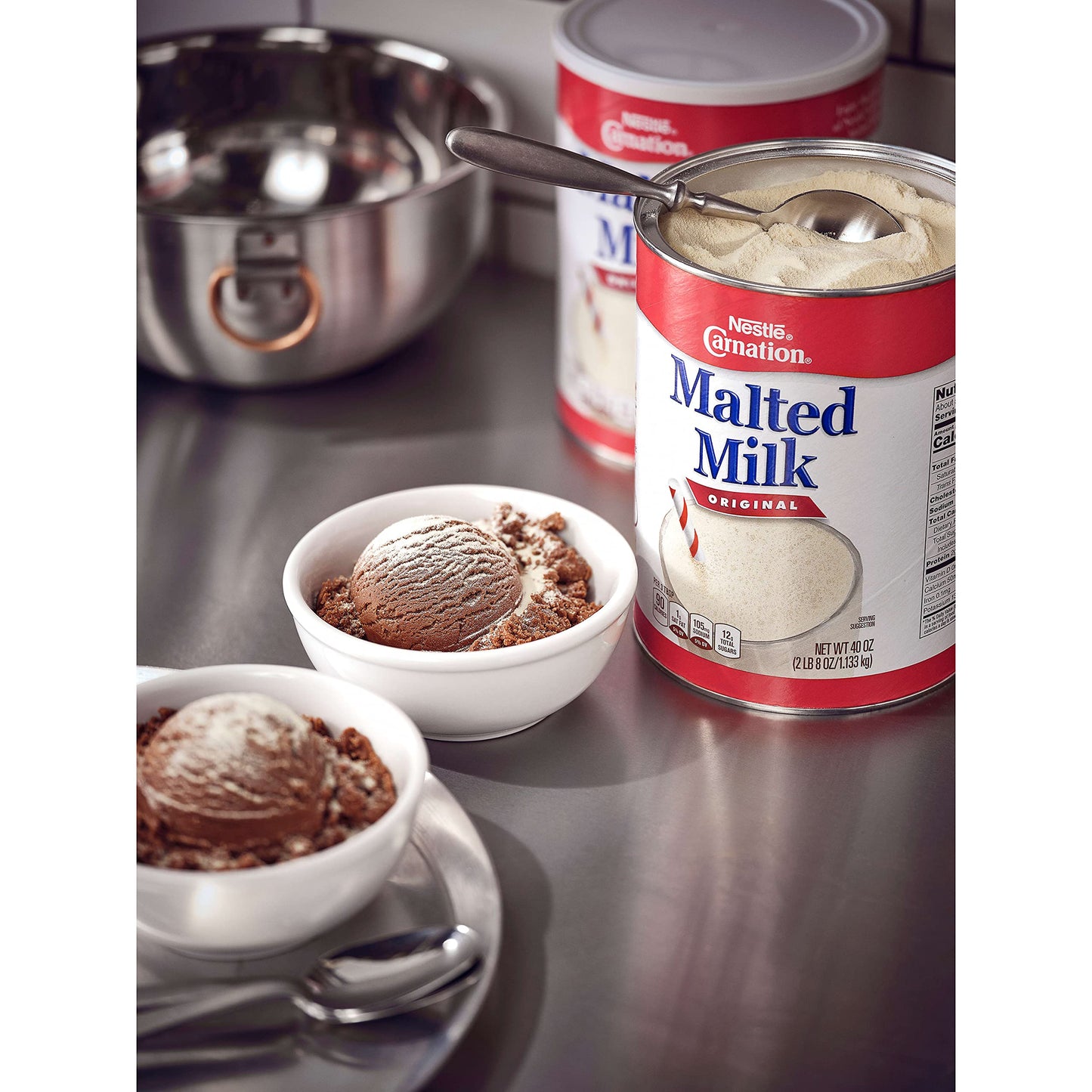 Carnation Malted Milk, Dry Shelf Stable Malted Milk, Great for Baking, Shakes, Sundaes, 2.72 lb Can