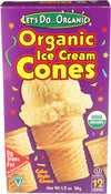 Lets Do Organic Ice Cream Cones - Sugar Cones, Mini Cones, 1.2 Oz, Pack of 12