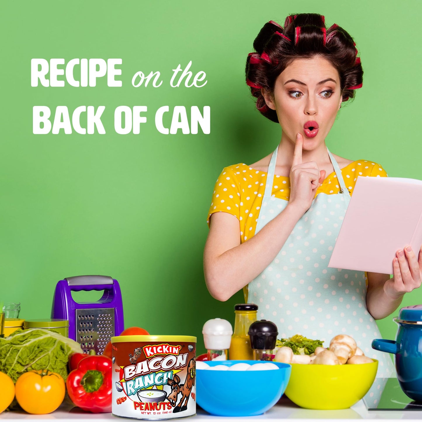 ASS KICKIN Bacon Ranch Peanuts - Gourmet Snack - 12oz - Pack of 1 - Model AK885