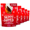 SkinnyDipped Dark Chocolate Peppermint Almonds, Healthy Snack, Plant Protein, Gluten Free, 3.5 oz Resealable Bags, Pack of 5