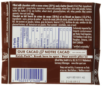 Ritter Sport, Milk Chocolate With Butter Biscuit, 3.5 Oz