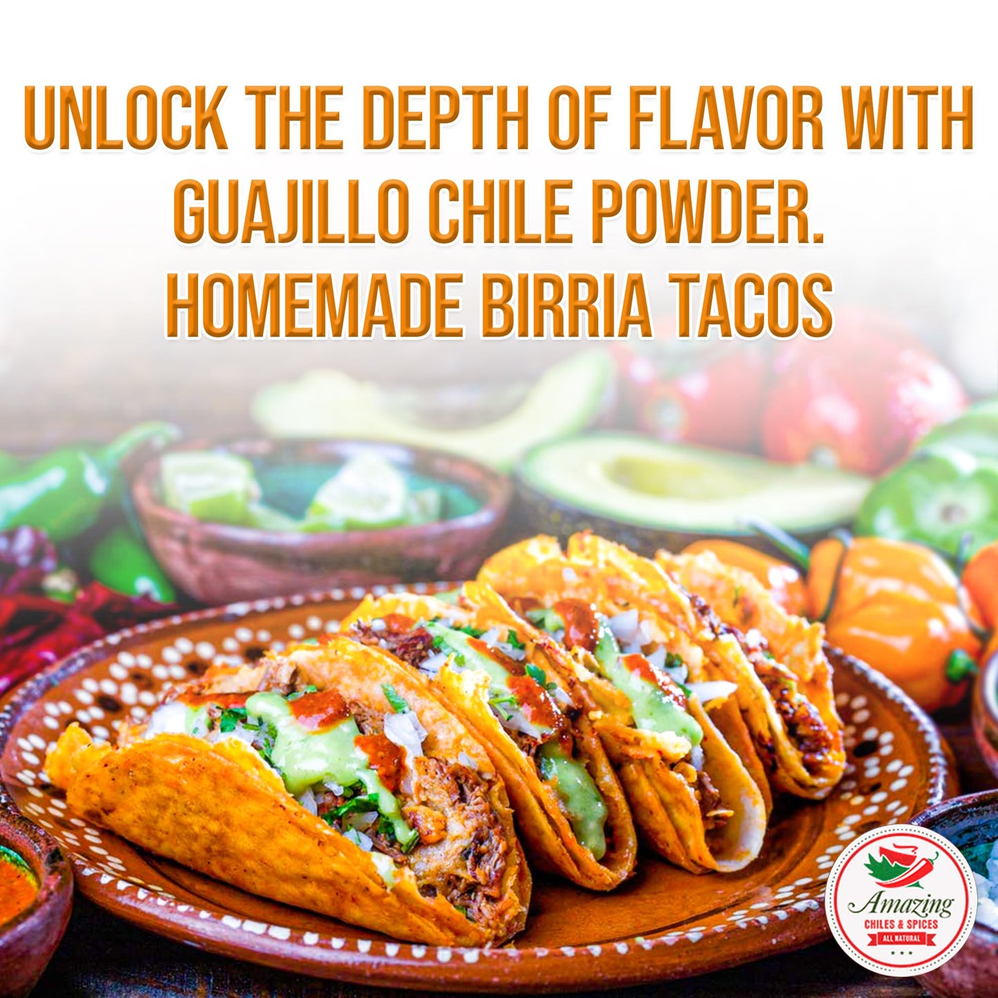 Amazing Chiles & Spices Guajillo Chile Powder - Tangy Spicy-Sweet Flavor, 4oz