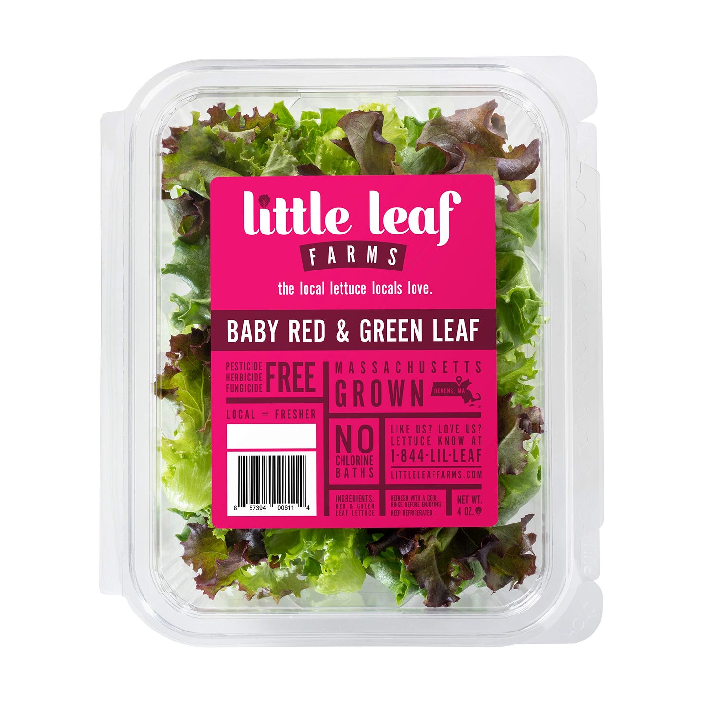 Little Leaf Farms Crispy Baby Red & Green Leaf Lettuce, 4 Ounce