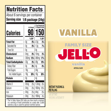 Jell-O Instant Pudding & Pie Filling, Vanilla, 5.1 oz