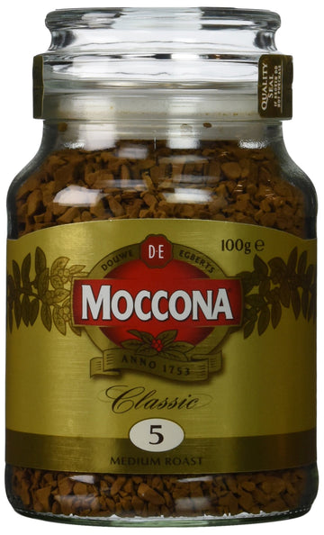 Moccona Freeze-Dried Coffee Medium Roast, 100g (3.5 oz), Rich Flavor, Convenient Instant Coffee