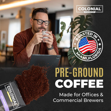 Colonial Coffee 80 Count Single Pot Coffee Packets - 100% Arabica Donut Shop Medium Roast | Pre-Measured Frac Packs For 12 Cup M