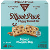 Munk Pack Chewy Almond Bar, Coconut Chocolate Chip, 1g Sugar, 4g Protein, Low Carb, Gluten Free, 24 Count