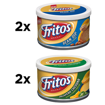 Fritos, Bean Dip and Jalapeno Cheddar Dip Variety Pack, 9 Ounce (Pack of 4)