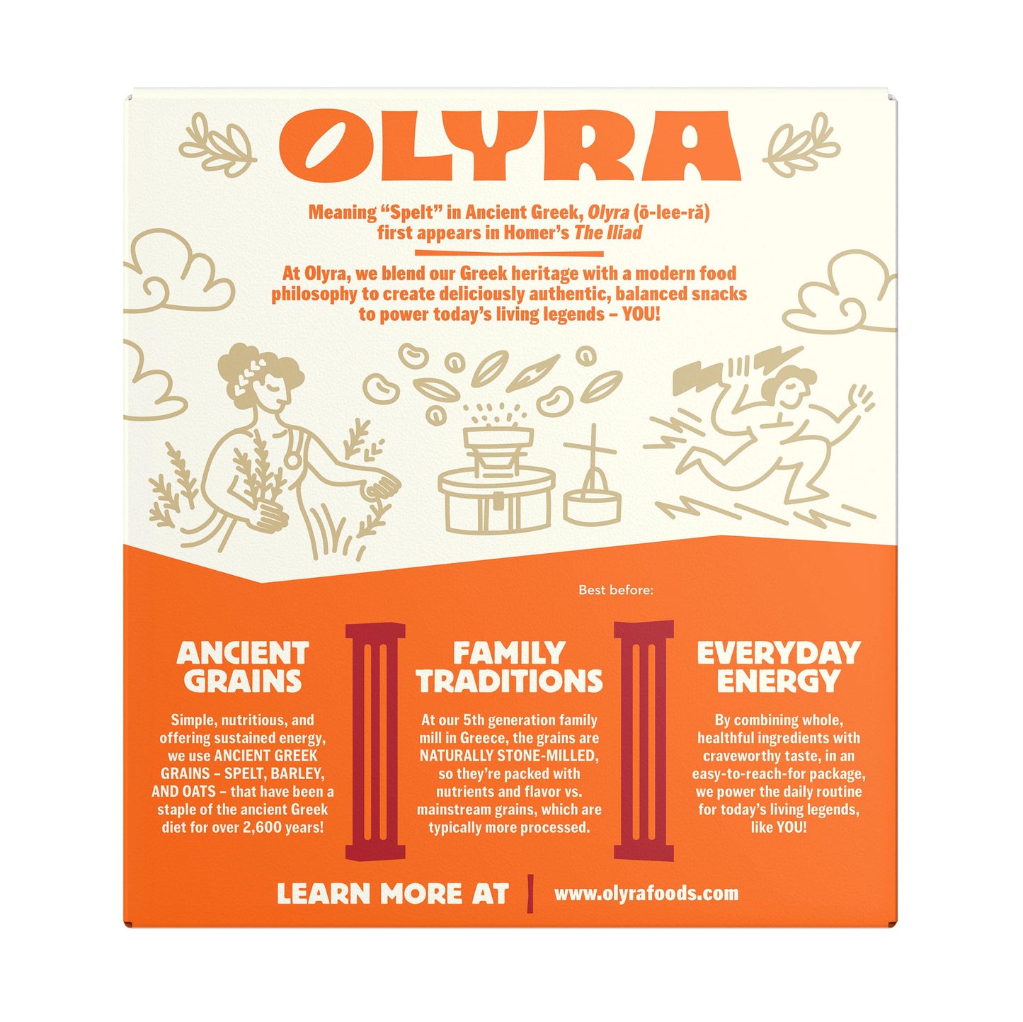 Olyra Blueberry Organic Fruit Bars Prebiotic High Fiber Snack Gut Health Fruit Filled & Whole Grain Bites Kids Healthy Snacks Low Sugar Vegan USDA Certified Organic Non GMO (Pack of 4)