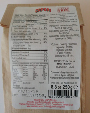 Caponi Gluten Free Tagliatelle Pasta - 8.8 ozs.