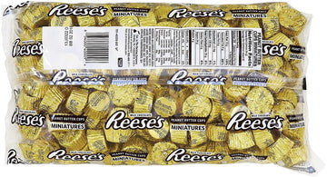 REESES Miniatures Gold Foils Milk Chocolate Peanut Butter Cups Candy, Bulk, 66.7 oz Bulk Bag