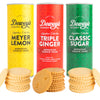 Moravian Cookie Gift Tube Collection by Deweys Bakery | Classic Sugar, Tripple Ginger & Meyer Lemon Moravian Cookie Thins | Gif