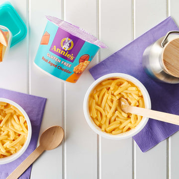 Annie’S Macaroni & Cheese, Rice Pasta & Cheddar Gluten Free Mac And Cheese, Microwave Cups, 2 Cups, 2.01 Oz Each