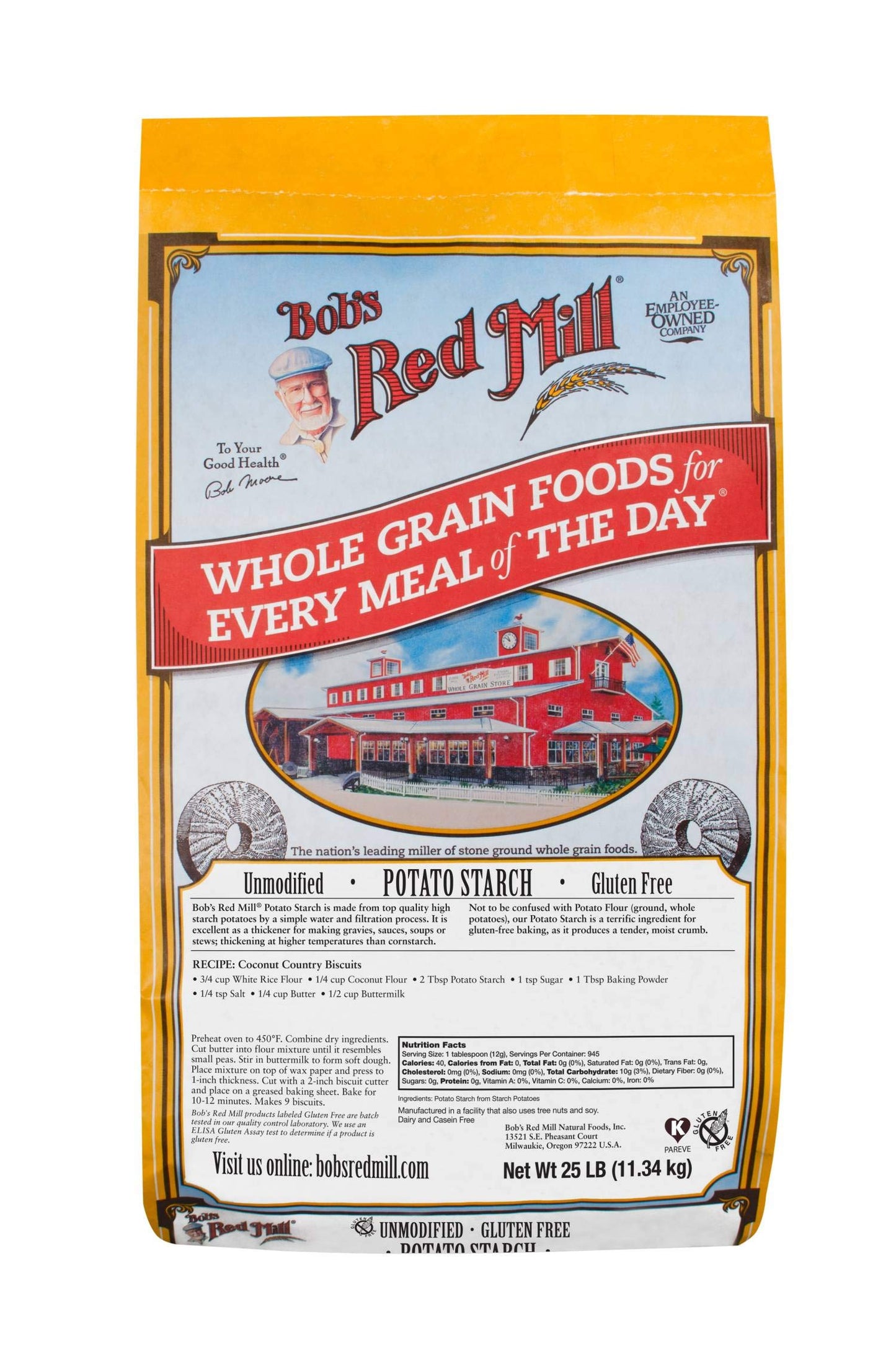 Bobs Red Mill Potato Starch, 25 Pound Package, Model 1444B25