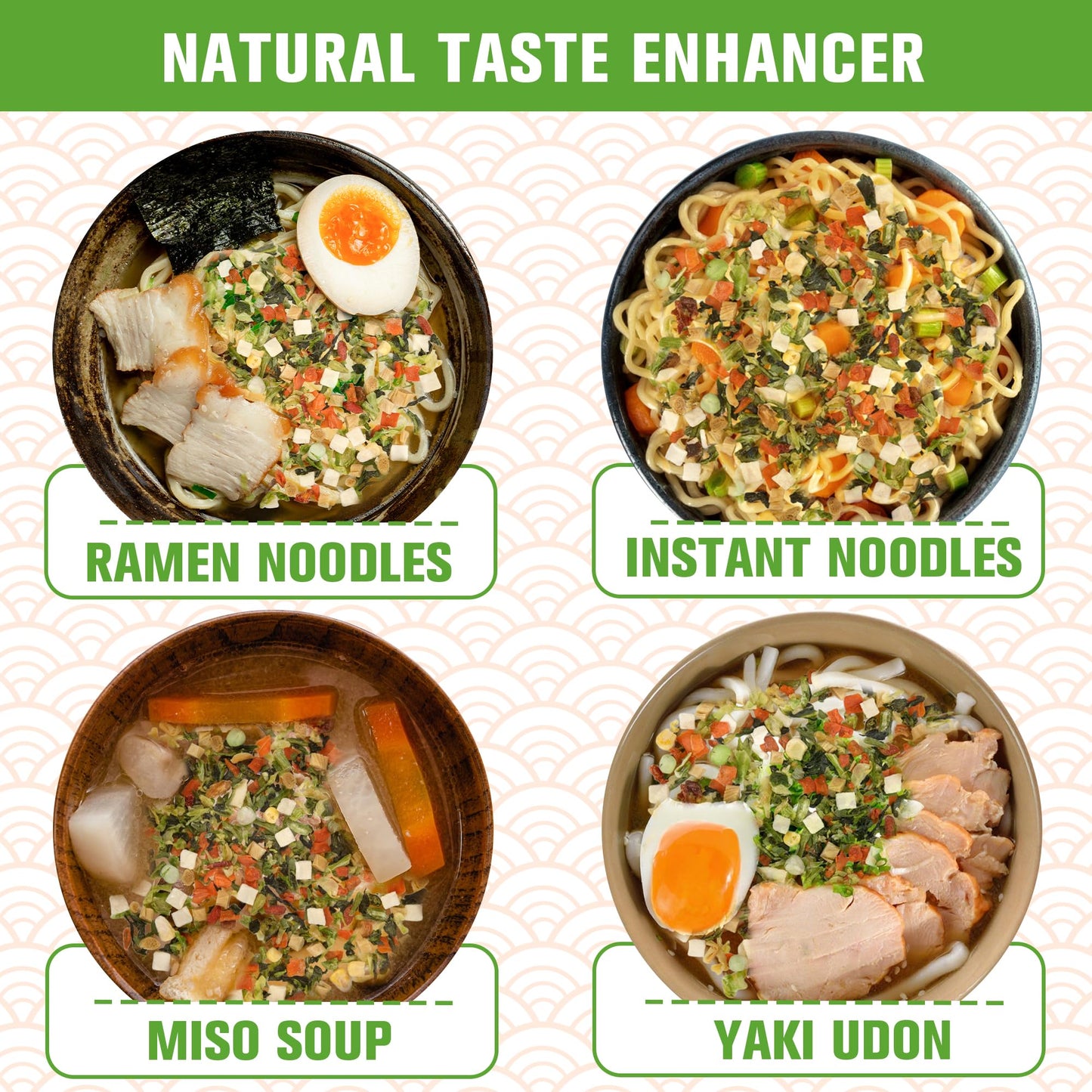 Classic Ramen Toppings Vegetable Mix 14oz, 12 Ingredient Dried Veggie Blend with Goji, Cabbage, Corn & Shitake etc, Non-GMO, Low