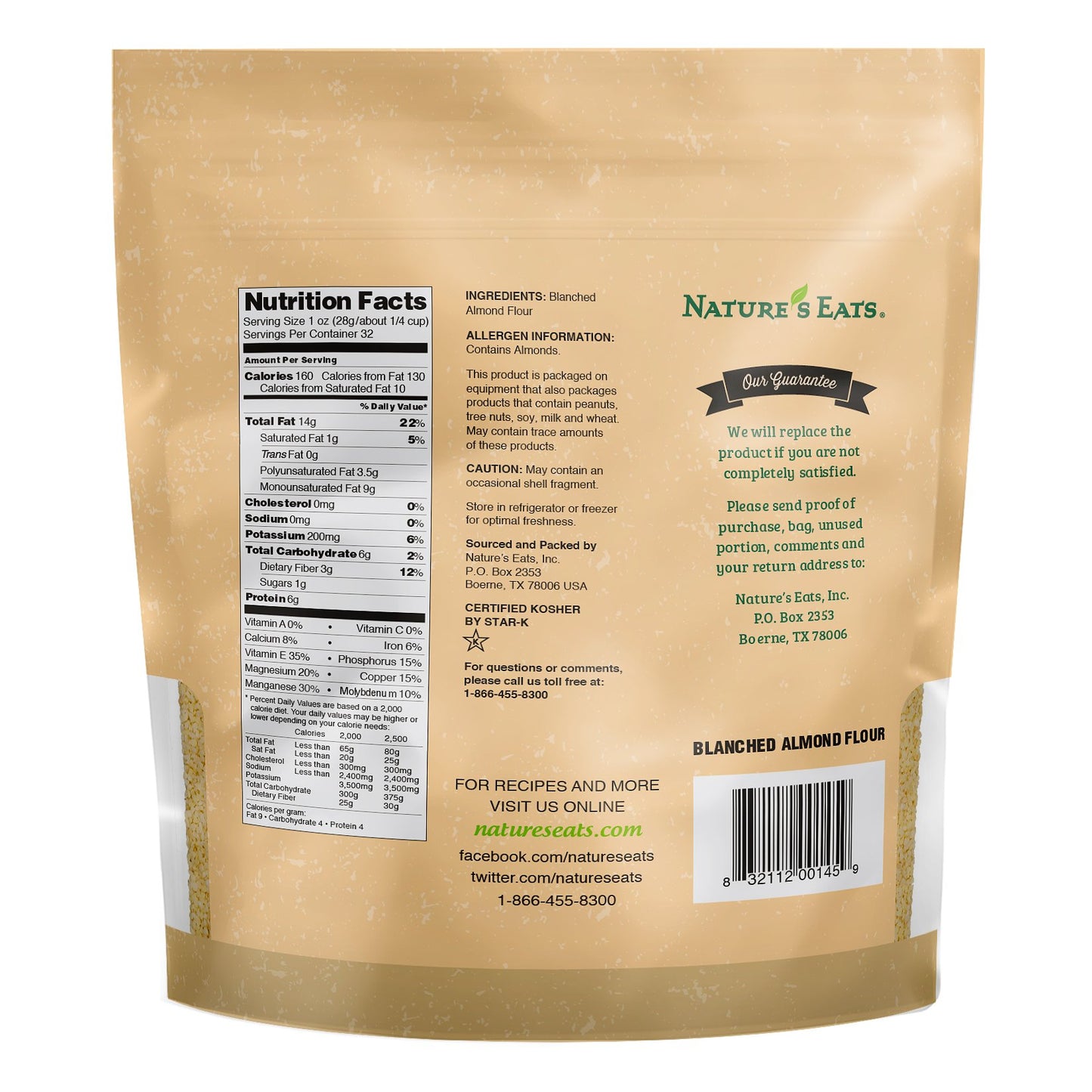 Nature'S Eats Blanched Almond Flour, 32 Ounce