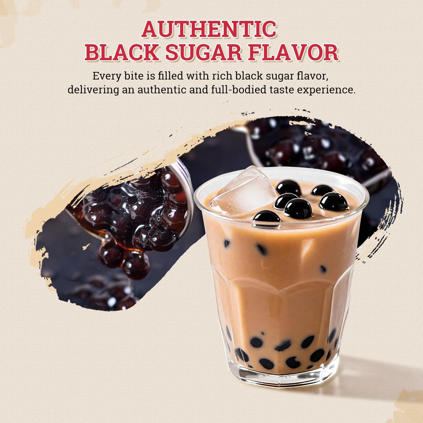 52Usa Boba Tapioca Pearl, Black Sugar Flavor, Fresh Bubble Tea Pearl, 8.8 Oz (250 G), Black Tapioca Pearl For Bubble Tea, Ready