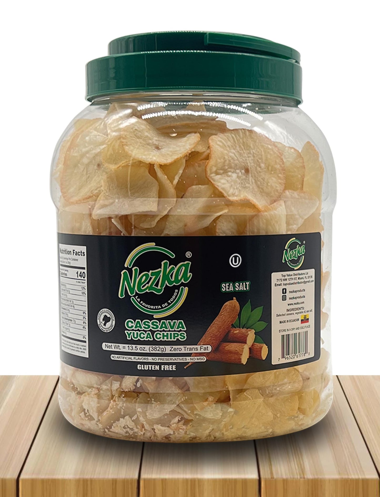 Nezka Cassava Yuca Chips - Crunchy Snacks and Side Dish - Gluten Free, Vegan, Non-GMO - 13.5 Oz (Pack of 2)