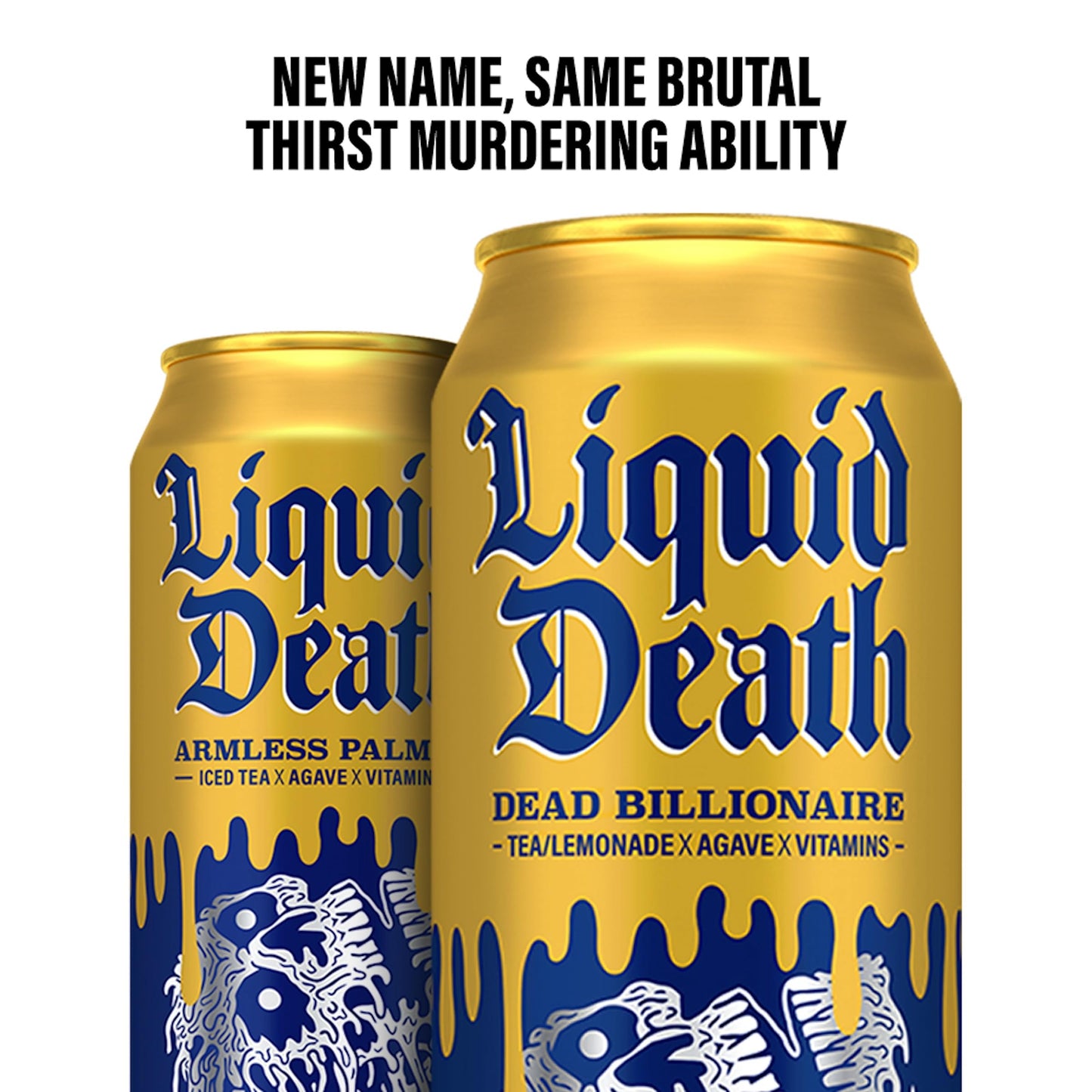 Liquid Death, Dead Billionaire Iced Tea, 8-Pack (King Size 19.2Oz Cans), Half Lemonade Half Black Tea Sweetened With Real Agave,