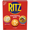 RITZ Crackers Entertaining Variety Pack with Original, Everything, and Garlic Butter Crackers, Snacks for Kids and Adults, Party