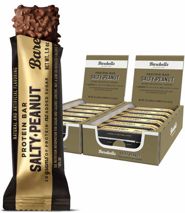 Barebells Salty Peanut Protein Bars, 12 Count,Pack Of 2-20G Protein, 1G Sugar Snack Bars