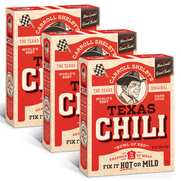 Carroll Shelby s Original Texas Brand Chili Kit 3.65oz Box (Pack of 3)
