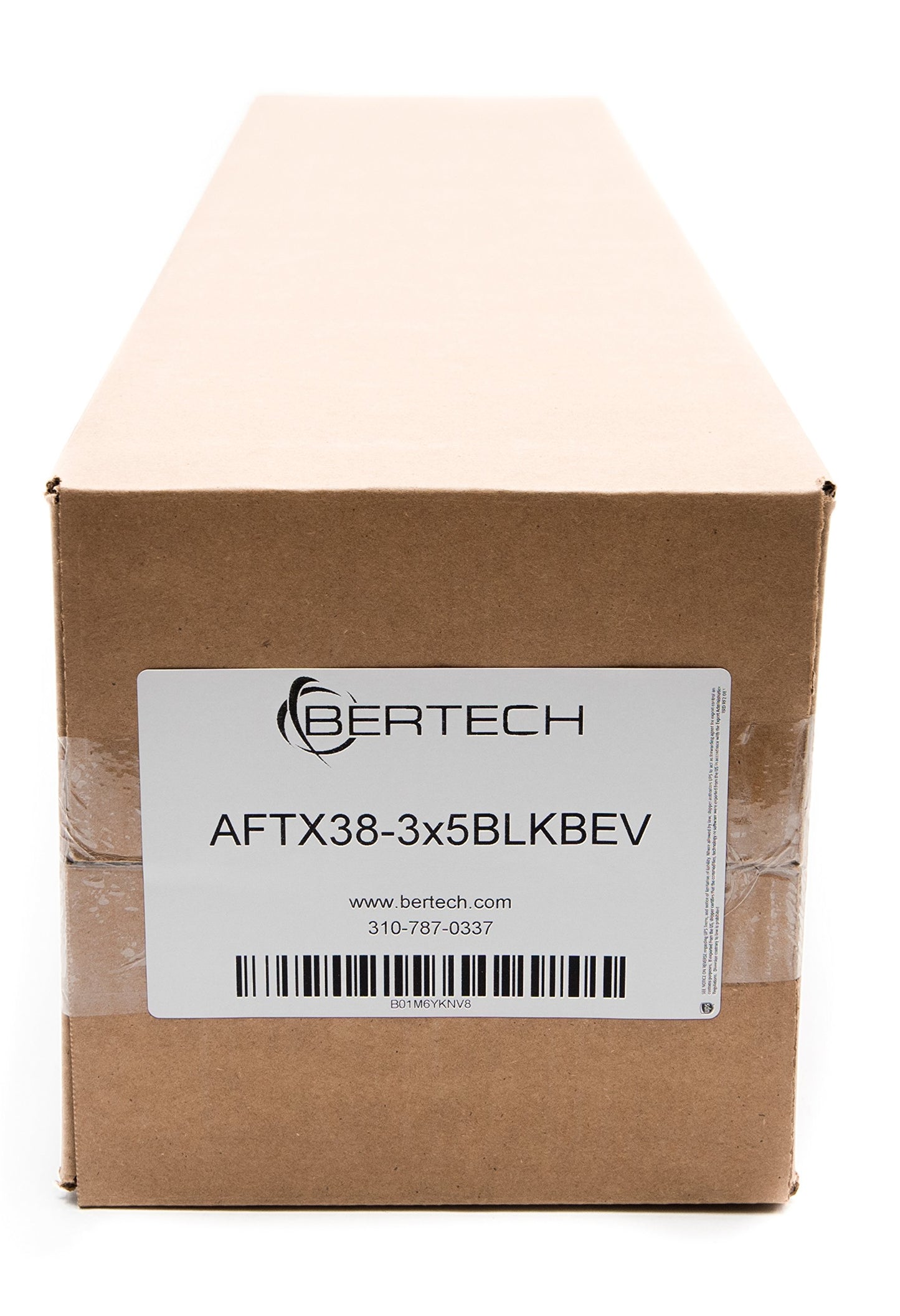 Bertech Anti-Fatigue Floor Mat, 3 Feet X 5 Feet X 3/8 Inch Thick, Textured Pattern Top, Bevelled On All Sides, Black, Made In Us