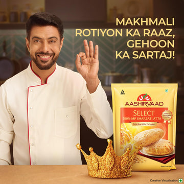 Aashirvaad Select Whole Wheat Sharbati Atta 11 Pound (5 Kg)