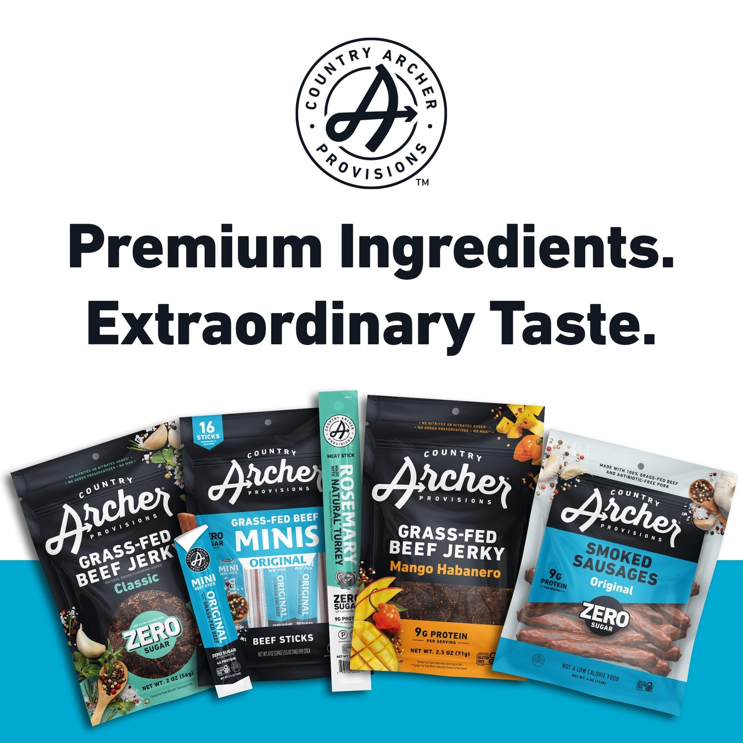 Country Archer Mini Beef Jerky Sticks, Grass Fed, Gluten Free, Paleo, Keto, 18 Ounce (Pack of 36), Individually Wrapped