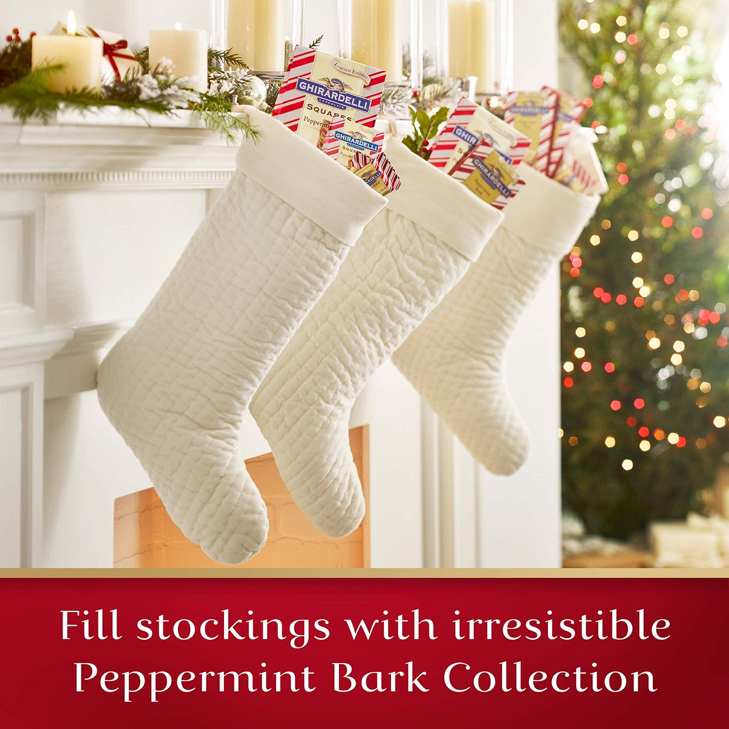 Ghirardelli Chocolate Squares Peppermint Bark, Assorted Chocolates, 20.99 oz Bag, 1.31 lb Pack