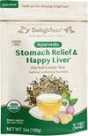 DelighTeas Stomach & Liver Tea - Ayurvedic Herbal Blend, 5oz Loose Leaf, Vegan, Caffeine-Free, Sugar-Free