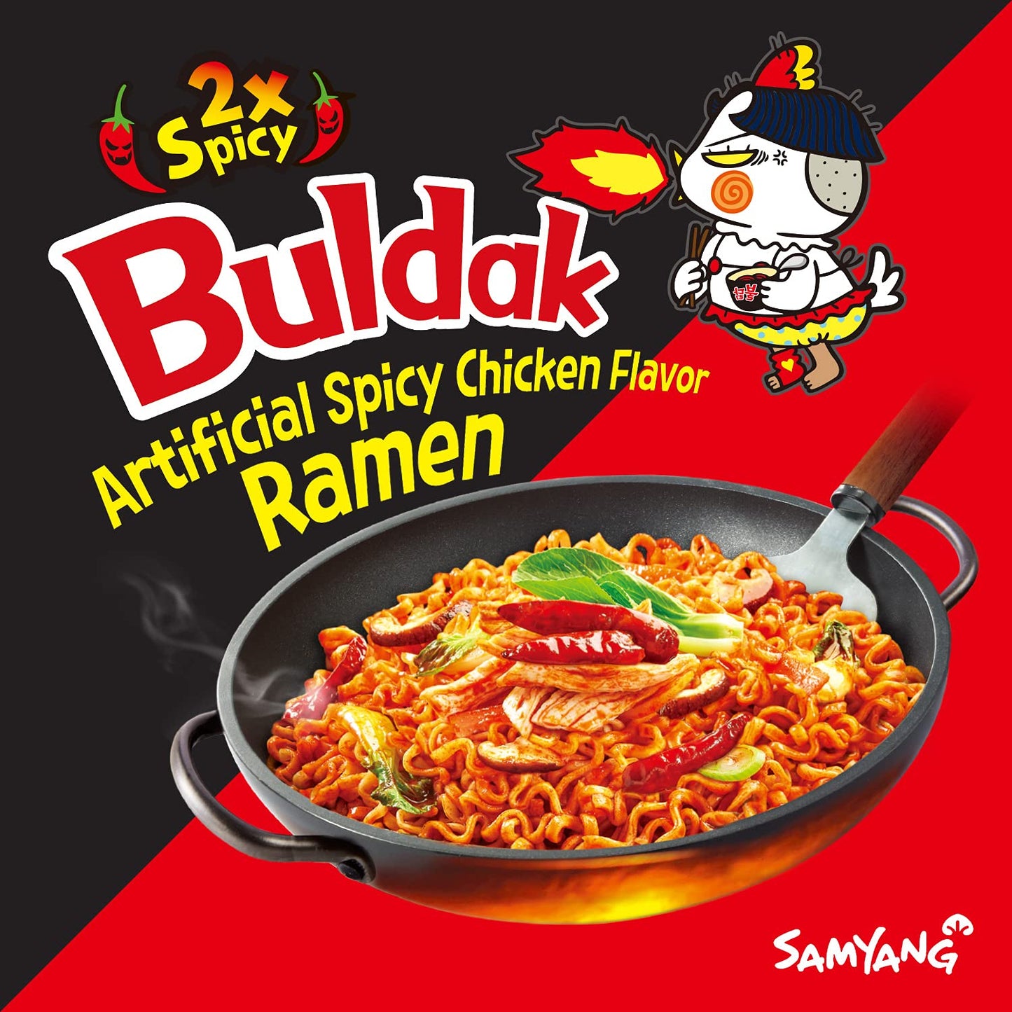 Samyang 2X Buldak (Korean) Hot Spicy Chicken Stir Fried Ramen 4.94 oz (Pack of 40)