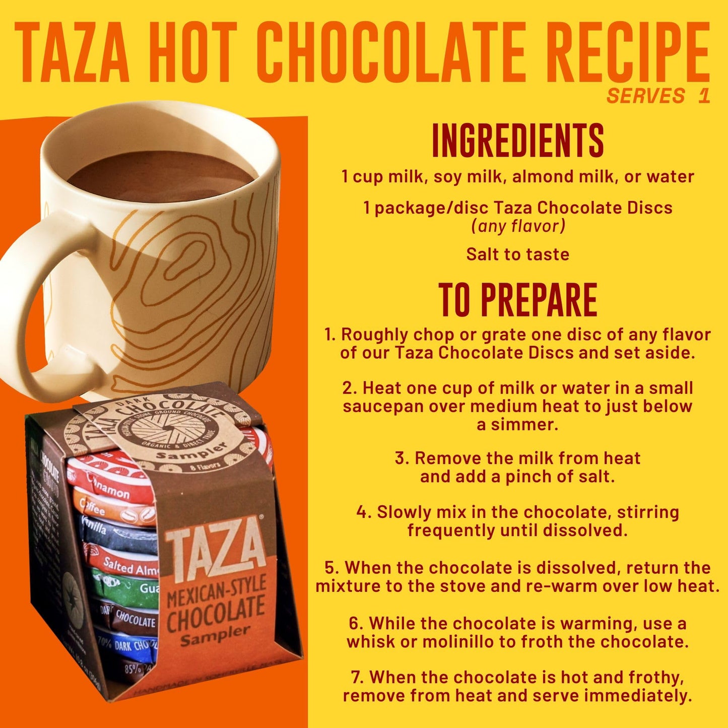 Taza Chocolate Organic Mexicano Disc 50% Dark Chocolate, Guajillo Chili, 2.7 Ounce (12 Count), Vegan