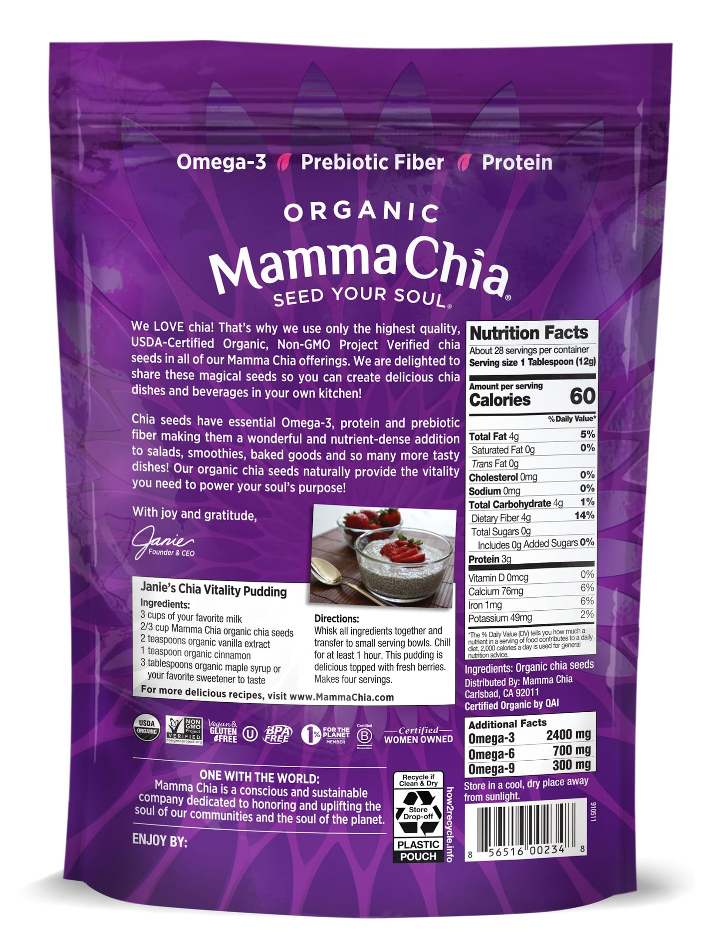 MAMMAcHIA SEED cHIA WHITE ORgANIc-12 OZ -Pack of 4